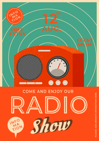 复古风格广播节目海报模板