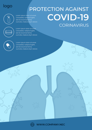 新型冠状肺炎疫情海报模板_蓝色新型冠状病现代宣传海报
