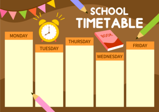 学习闹钟海报模板_学校学习安排时间计划模板