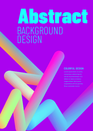 彩色立体抽象封面海报