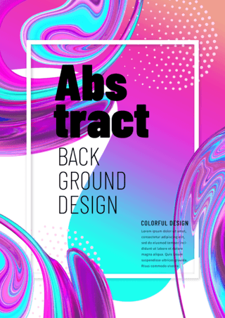 抽象流体设计海报模板_彩色抽象流体封面海报