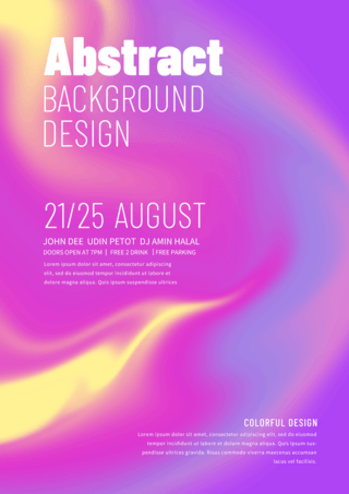 艺术数字海报模板_紫色抽象流体封面海报