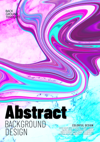 彩色几何抽象流体海报模板_彩色抽象封面海报