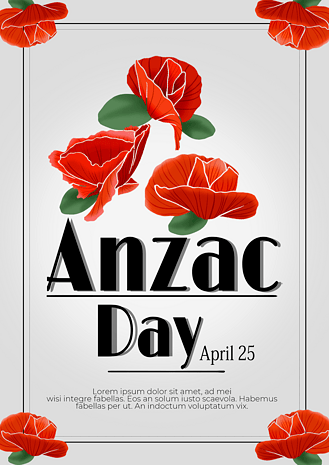 灰色背景红花澳新军团日