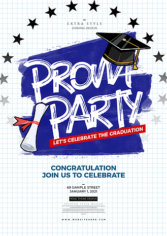 时尚色彩校园毕业舞会派对海报