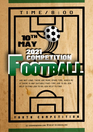 体育赛事宣传海报海报模板_时尚流行复古风格足球赛事宣传海报