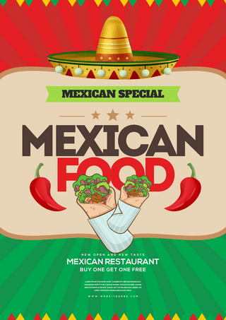墨西哥复古特色美食海报
