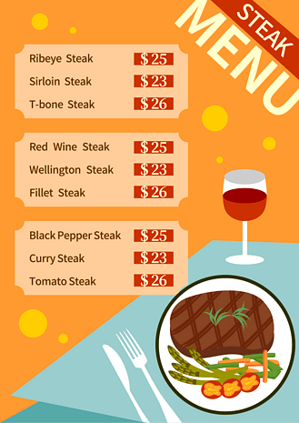 卡通牛排菜单图片_卡通牛排菜单素材-卡通牛排菜单图片大全-千库网