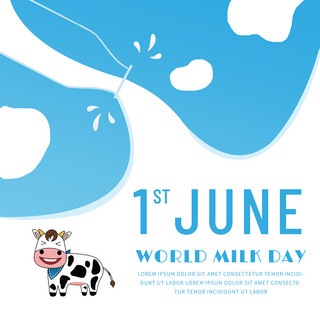 奶牛斑点海报模板_趣味拼接创意奶牛世界牛奶日媒体社交模板