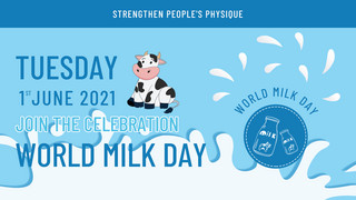 可爱世界海报模板_拼色创意卡通奶牛可爱世界牛奶日横幅