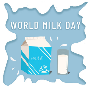 全球几何海报模板_几何创意线条抽象世界牛奶日媒体社交模板