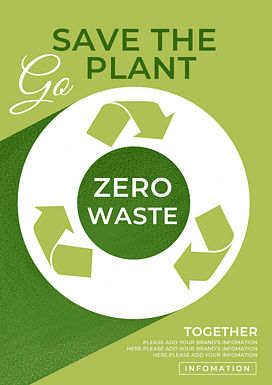 绿色环保零浪费宣传海报