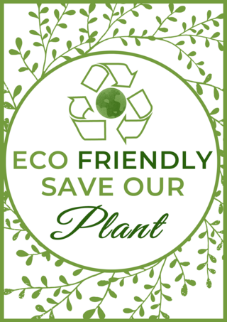绿色植物环保海报模板_绿色植物剪纸环保海报传单