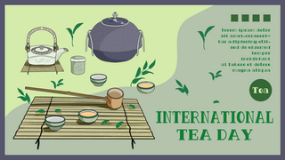 国际边框海报模板_创意简约边框国际茶日横幅