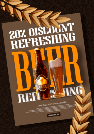 复古创意风格啤酒促销海报模板