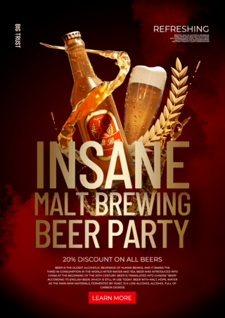 狂欢啤酒派对海报模板_精致创意啤酒派对海报模板