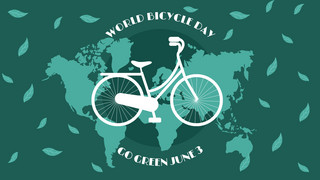 绿色抽象地球海报模板_绿色创意高端线条抽象地球世界自行车日横幅