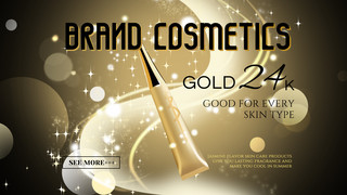 金色光效渐变质感化妆品广告宣传模板