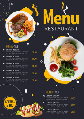 快餐风格海报模板_美味的快餐食物菜单