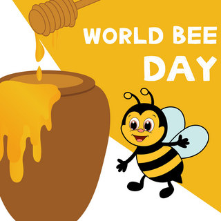 世界生物海报模板_世界蜜蜂日简约社交媒体模板
