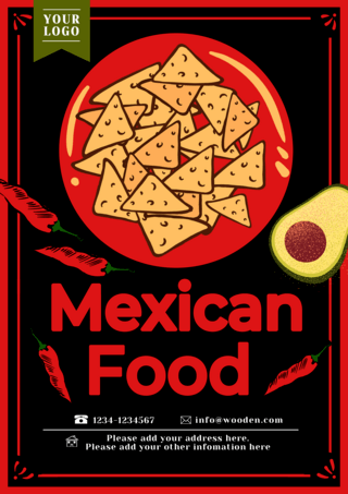 干玉米粒海报模板_玉米片墨西哥美食宣传海报传单