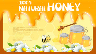 蜂蜜促销创意简约黄色横幅