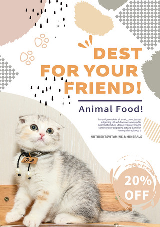小猫食物促销宣传模版
