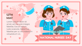 全球插画海报模板_人物插画国际护士节横幅