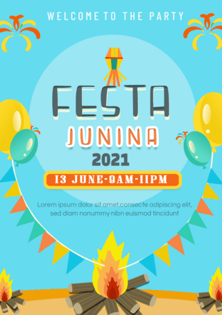 巴西六月节宣传海报气球篝火