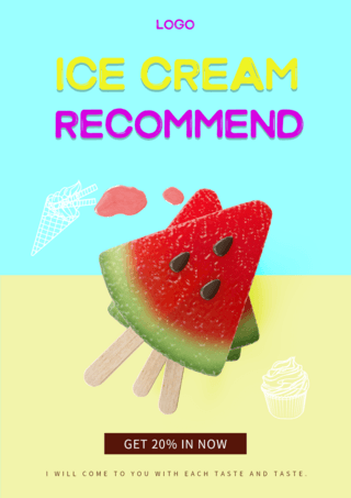 奶茶店冰淇淋产品系列海报