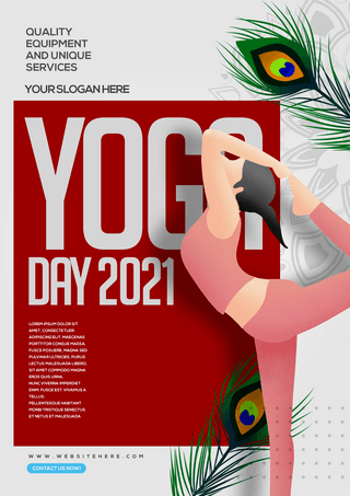 放松运动海报模板_国际瑜伽日时尚色彩节日海报