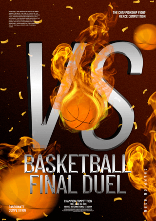 火焰篮球海报模板_创意篮球运动宣传海报模板