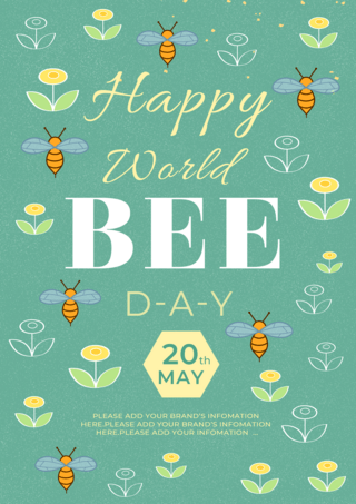 绿色农场世界蜂蜜日传单海报