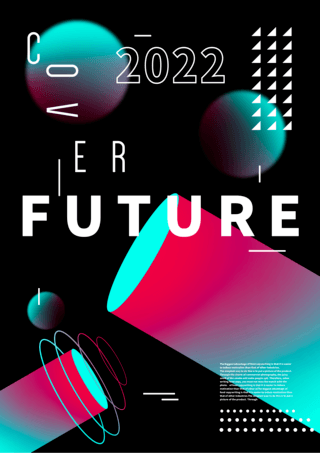 立体抽象封面海报模板_几何立体渐变的未来派封面