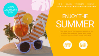 夏日沙滩椰树海报模板_黄色海边夏日促销宣传模板