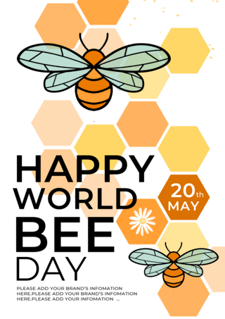 蜜蜂日海报模板_蜂巢世界蜜蜂日传单海报