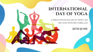 国际瑜伽日彩色横幅