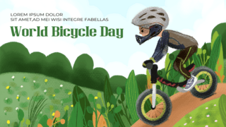 草地树木海报模板_世界自行车日天空横幅