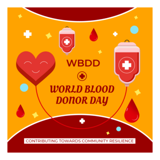 世界献血者日海报模板_橙色红色背景世界献血者日