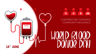 世界献血者日海报模板_红色背景世界献血者日横幅