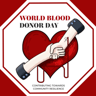 世界献血者日海报模板_爱心插画世界献血者日
