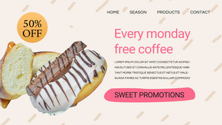 ad海报模板_简约形状甜甜圈面包促销模板