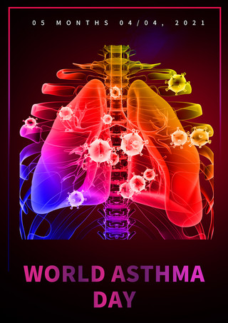 世界哮喘日传单模板