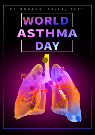 世界哮喘日疾病传单模板