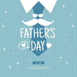 父亲节活动模板海报模板_蓝色扁平父亲节活动模板