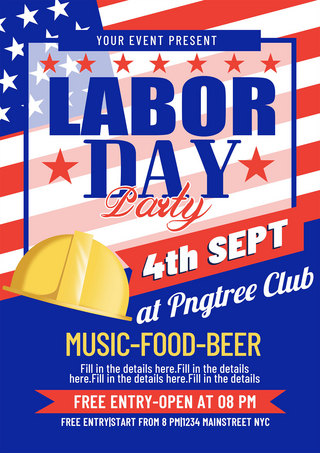 labor day party poster