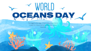 卡通世界海洋日宣传模板