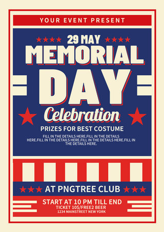 memorial day celebration poster