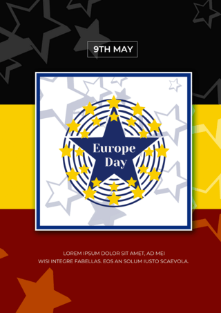 黄色星星背景海报模板_黄色红色黑色背景德国欧洲日