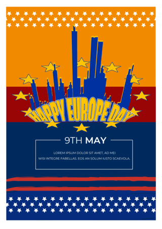 欧洲建筑海报模板_彩色背景海报德国欧洲日